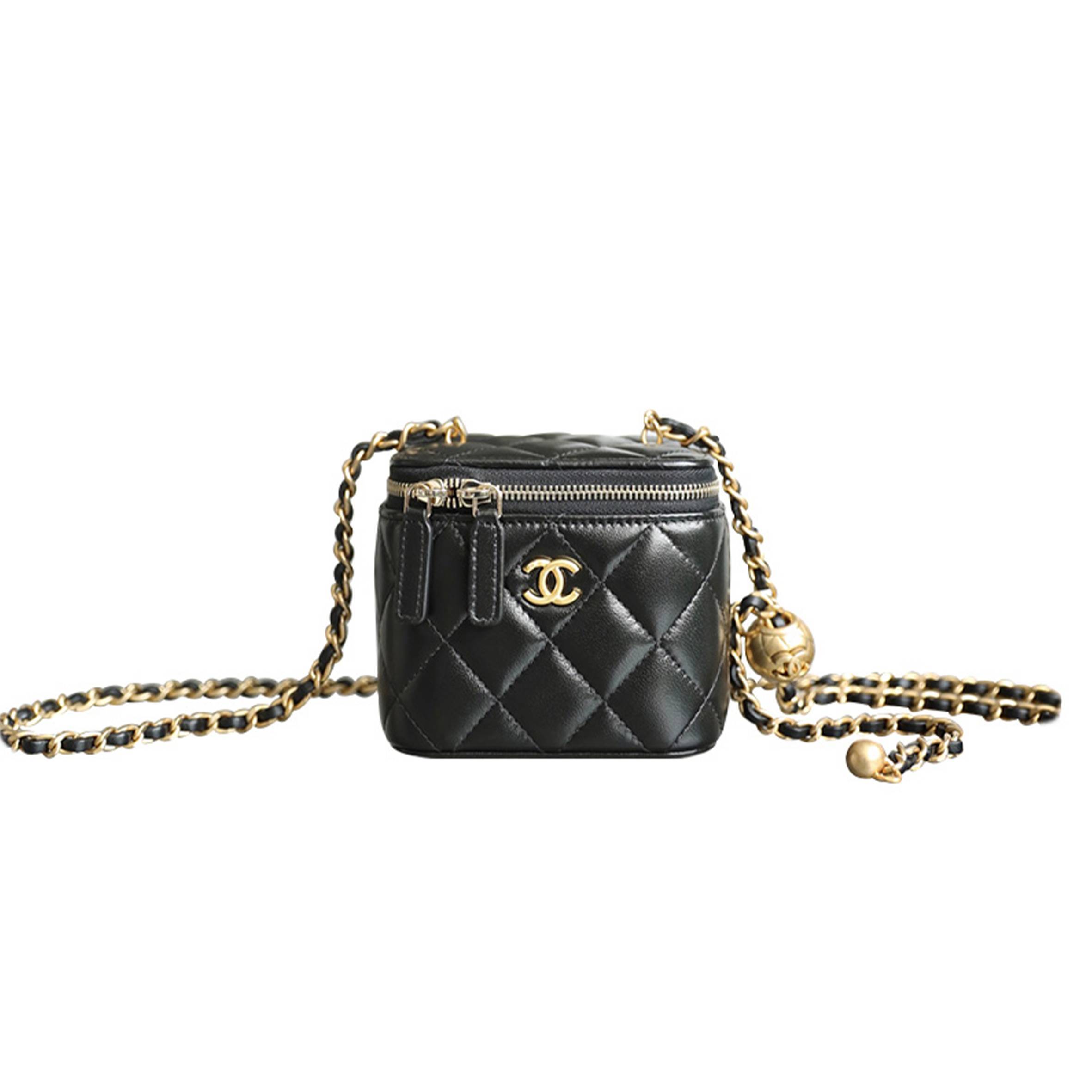 CHANEL MASTER MINI VANITY CASE WITH PEARL CRUSH CLUTCH WITH CHAIN AP1447 (11*8.5*7cm)